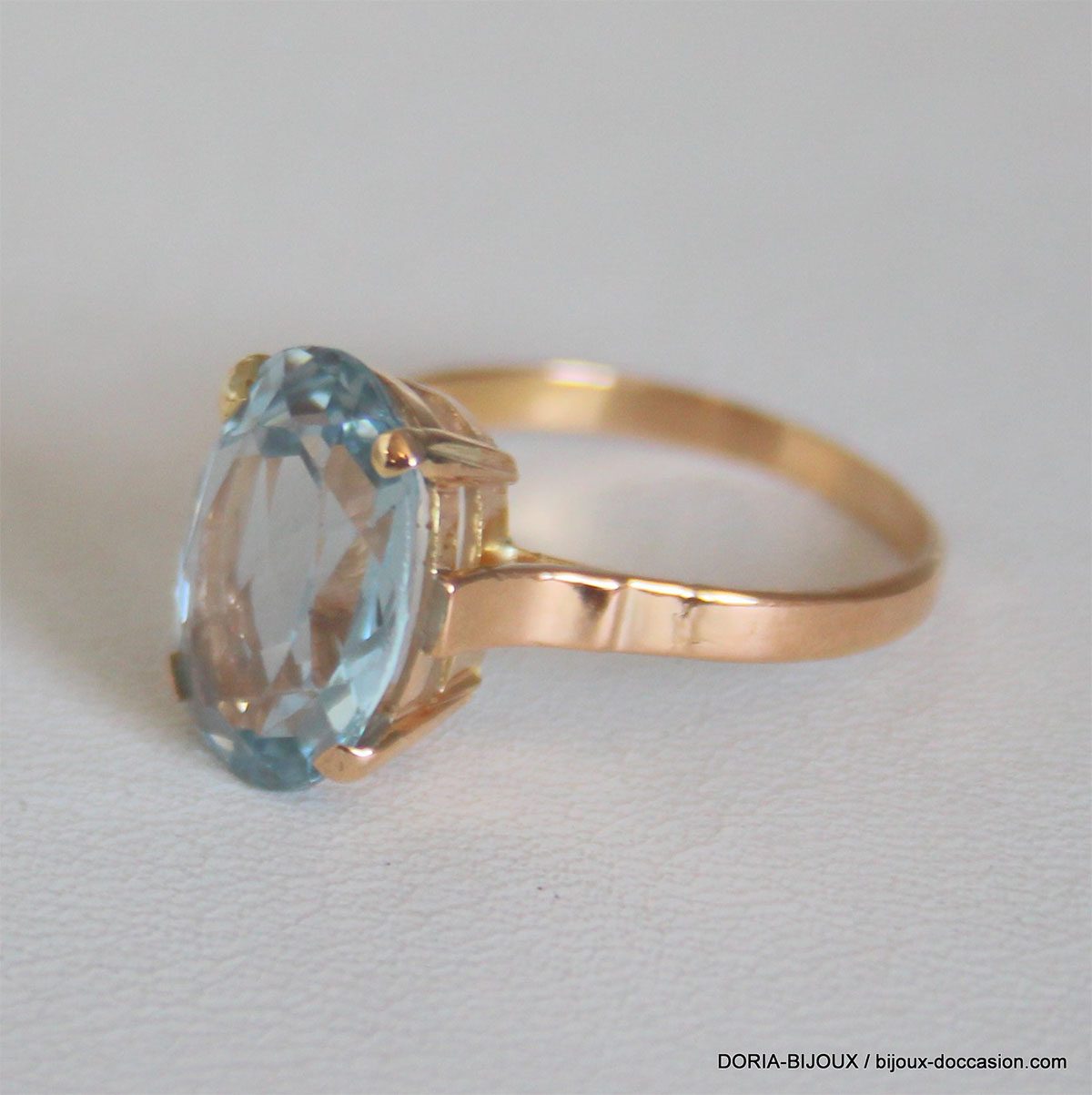 Bague or topaze bleue - Bague Or 18 Carats Topaze Bleue d'Occasion