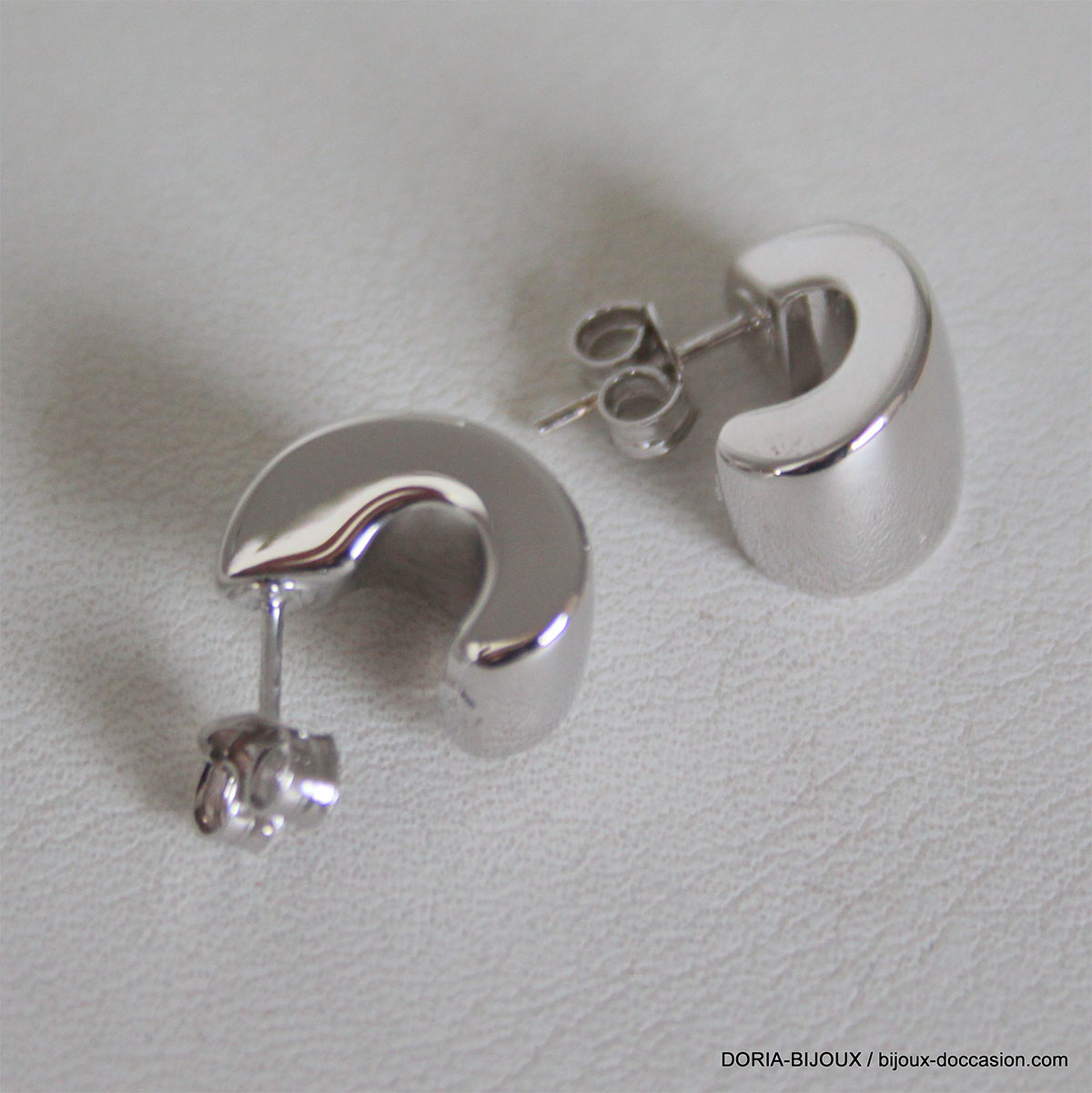 Boucles D'oreilles Créoles Or Blanc 18k 750 -2.65grs - L'Atelier des ...