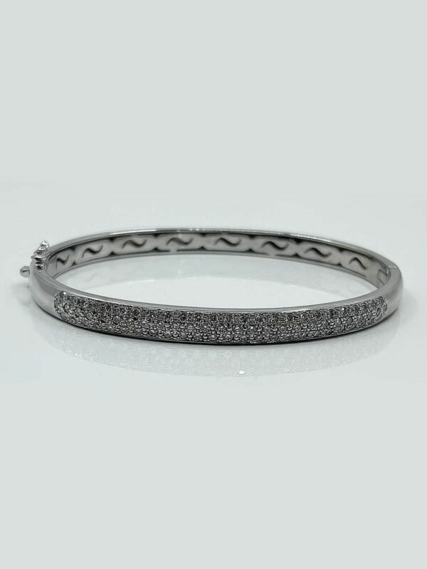 Bracelet Jonc Or Jaune 18k 750 Diamants -24.84Grs