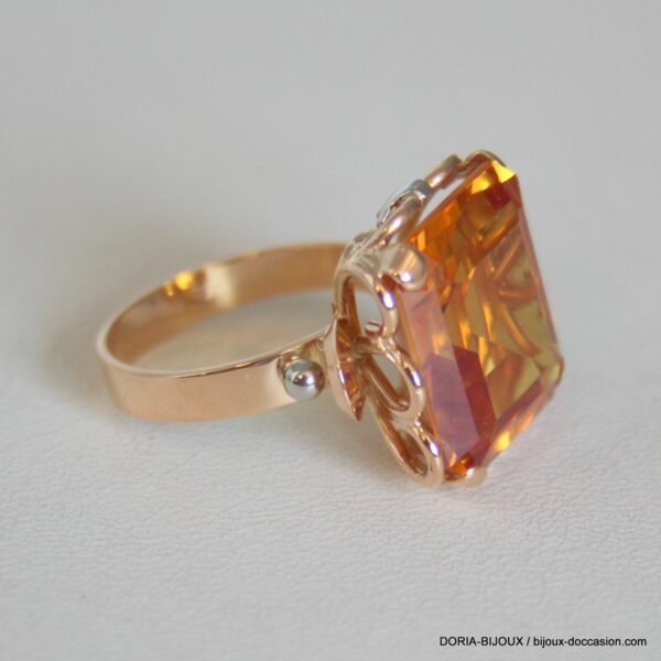 Bague or 18 carats 8,78 grs topaze brune de14,40 car