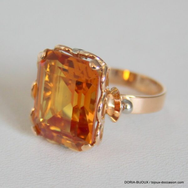 Bague or 18 carats 8,78 grs topaze brune de14,40 car