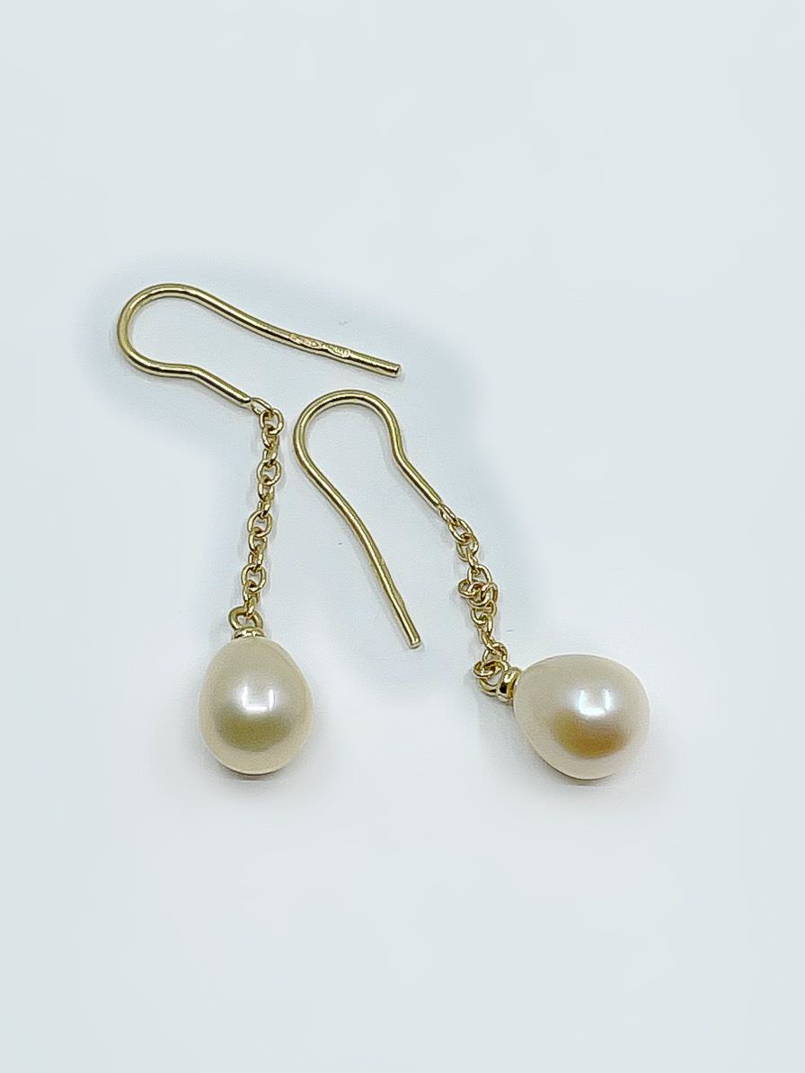 Boucles d'oreilles perles or 18k 3.40grs - Bijoux occasion