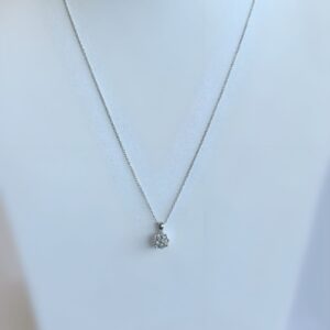 Collier or 750 pendentif diamants 0.35cts effet 0.80