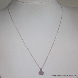 Collier Or Gris 18k, 750 Diamants 0.45cts Effet 1ct