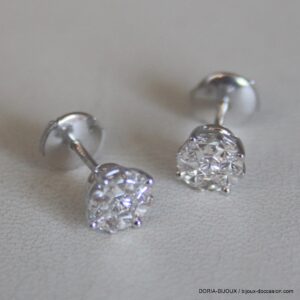 Boucles Or Gris 750 Diamants 0.35 Carats