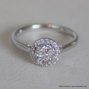 Bague Or Gris 750 Diamants 0.45cts Effet 1 Carat -