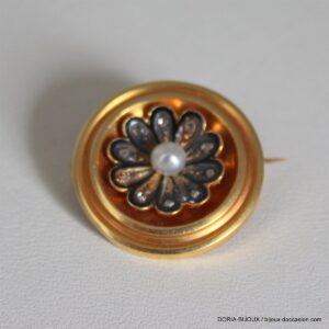 Broche Vintage Or 18k, 750/000 Perle 4.1grs