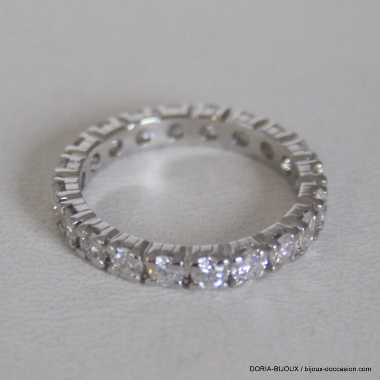 Bague Or 18k 750 Tour Complet Diamants - 2.6grs-  51