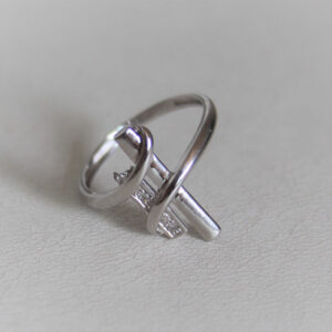 Bague Or Gris 750 18k Diamants 1.65grs - 51