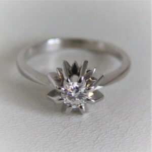 Bague Or 750 Solitaire Diamant 0.37cts  4.1Grs -53