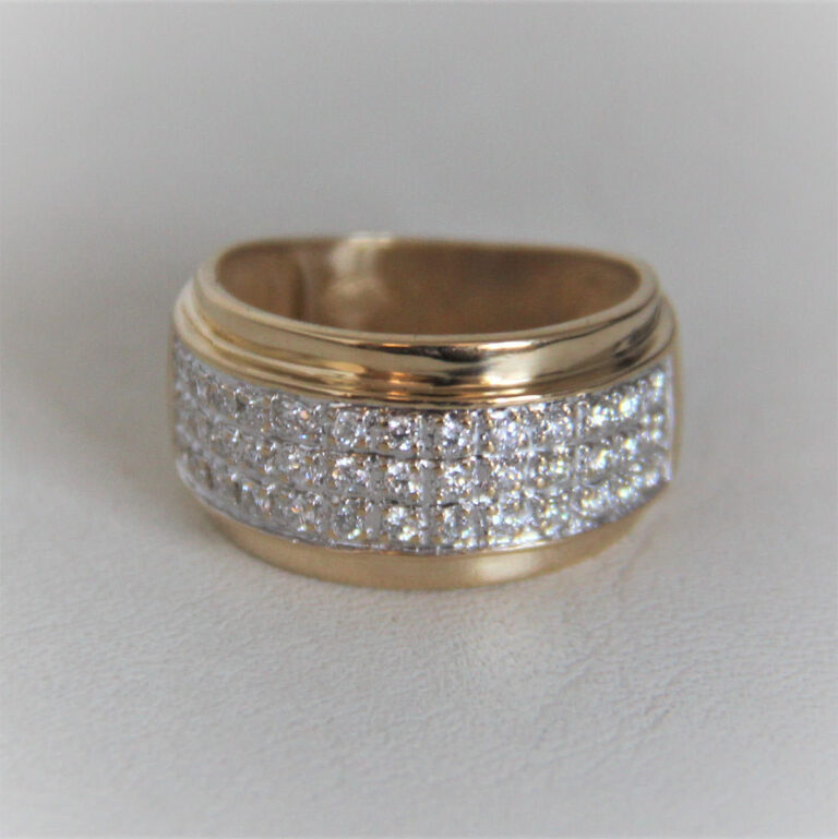 Bague Or Bicolore 18k 750 diamants - 4.80Grs