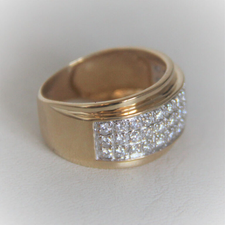 Bague Or Bicolore 18k 750 diamants - 4.80Grs