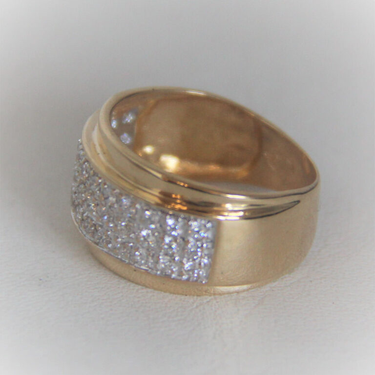 Bague Or Bicolore 18k 750 diamants - 4.80Grs