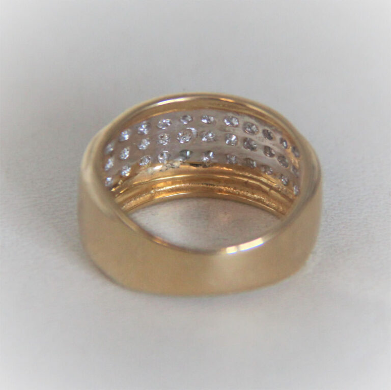 Bague Or Bicolore 18k 750 diamants - 4.80Grs