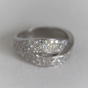 Bague Or Gris 750 18k Diamants - 6.1Grs - 54