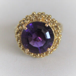 Bague Vintage Améthyste Or 18k 750 - 7.39grs - 51