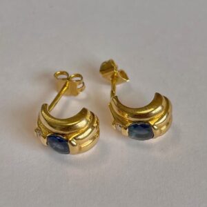 Boucle d'oreille or saphir 18k 750 - 5.13 grs