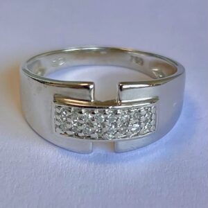 Bague d'occasion or gris 3.24 grs diamant 0.16 carat