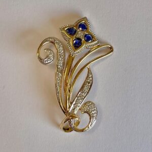 Pendentif saphir or jaune 18k 4.99 grs