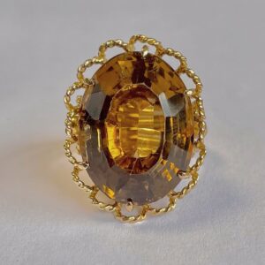 Bague or 18k 750 aigue marine - 13.23 grs