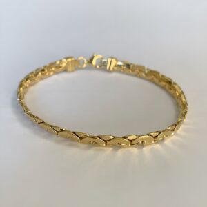 Bracelet or 18k 11.60grs maille haricot longueur 19