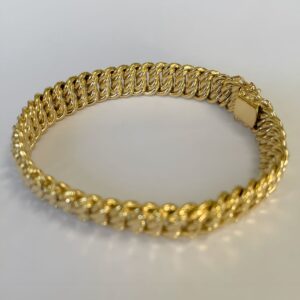 Bracelet or 18k 15grs maille américaine 19cm 10mm