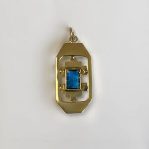 Pendentif vintage 1.44grs saphir de synthese