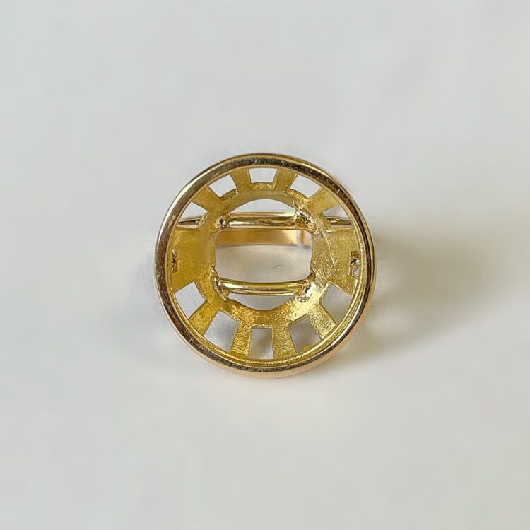 Bague or jaune 18k 750 Entourage Pièce 20frs-6.40g