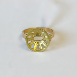 BAGUE OR JAUNE 18K 750 ENTOURAGE PIÈCE PESOS- 3.50G