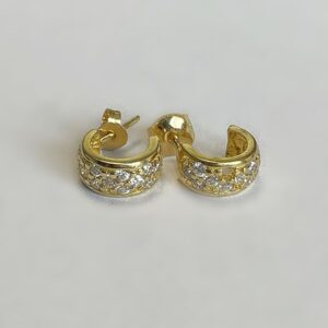 Boucle d'oreille or 18k 2.17grs oxydes de zirconiums