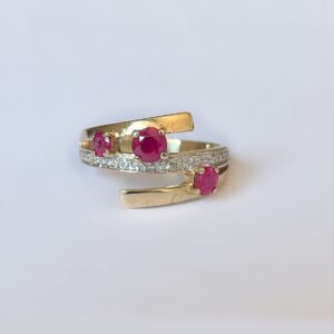 Bague or 18k 3.48 grs rubis 0.49 carat