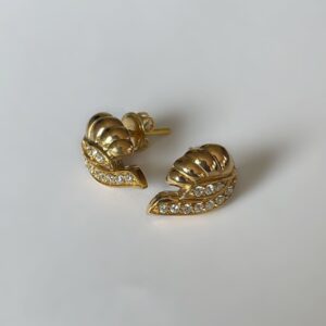 Boucles d'oreilles or 18k 5.17grs oxyde de zirconium