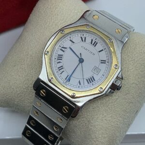 Montre dame Cartier Santos acier et or