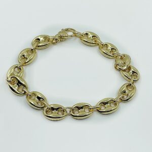 Bracelet maille creuse or750k - 21cm