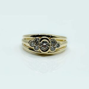 Bague or 18k 6grs diamants 0.33 carat no 55