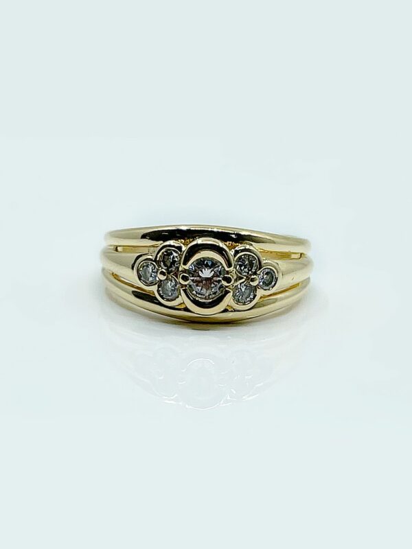 Bague or 18k 6grs diamants 0.33 carat no 55