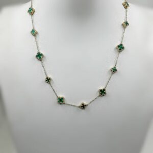 Collier or 18k 8.88grs nacre verte 45cm