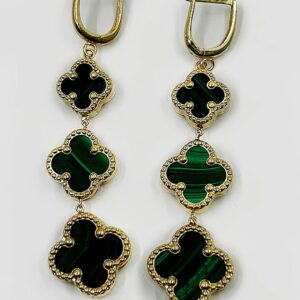 Boucles d'oreilles or 18k Nacre Verte 8.92 grs