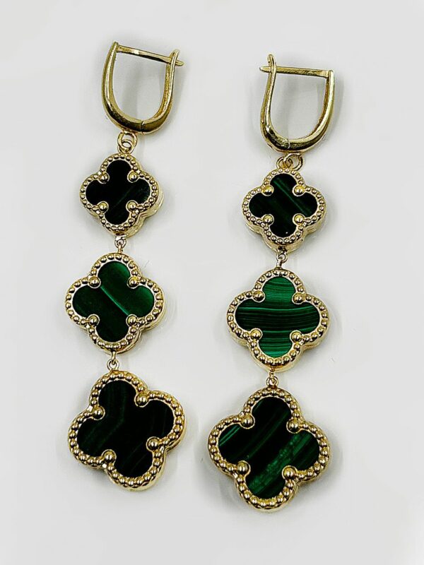 Boucles d'oreilles or 18k Nacre Verte 8.92 grs