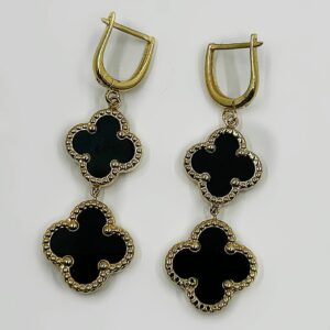 Boucles d'oreilles or 18k Nacre Noire 7.44 grs