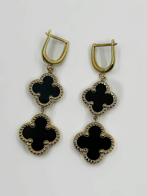 Boucles d'oreilles or 18k Nacre Noire 7.44 grs