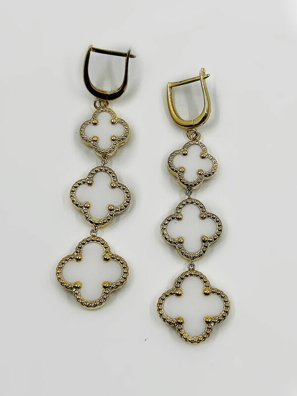 Boucles d'oreilles or 18k Nacre Blanche 9.40 grs