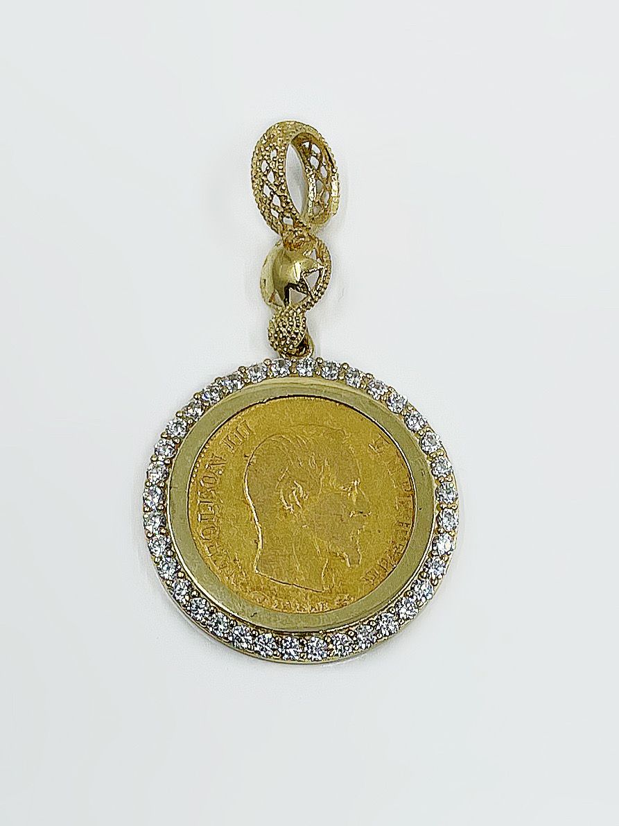 Pendentif porte piéce 10frs or 18k 6.32grs