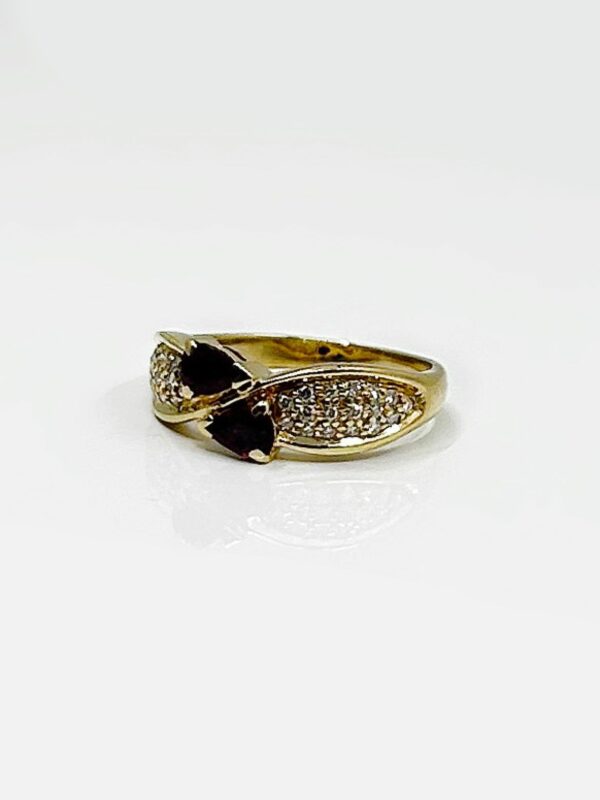 Bague or 18k 4.77grs Rubis Diamant 56