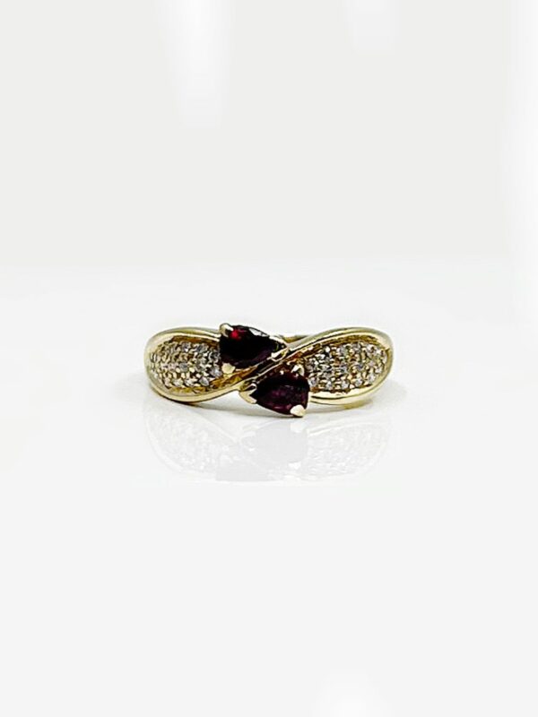 Bague or 18k 4.77grs Rubis Diamant 56