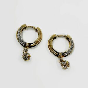 Boucles d'oreilles or 18k 1.90grs Oxide de Zirconium