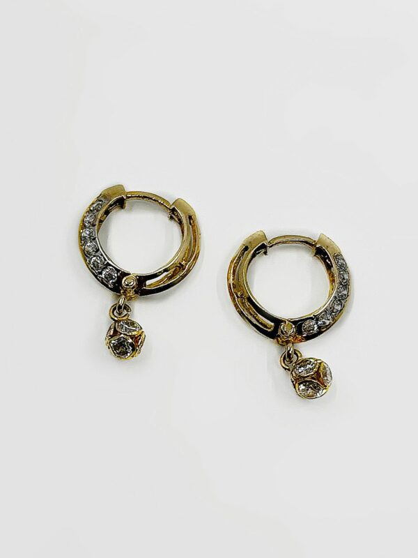 Boucles d'oreilles or 18k 1.90grs Oxide de Zirconium