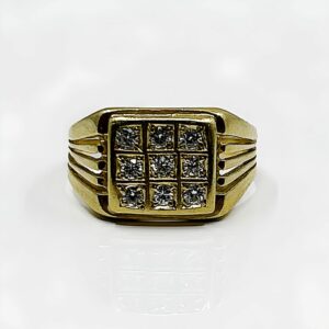 Bague or 18k 6.08grs diamants 0.18 carat no 57