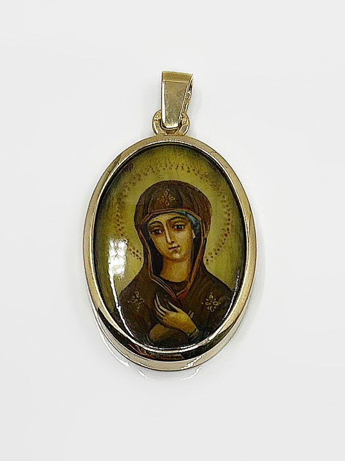 Pendentif vierge or jaune 18k 6.17 grs 35mm x 22mm