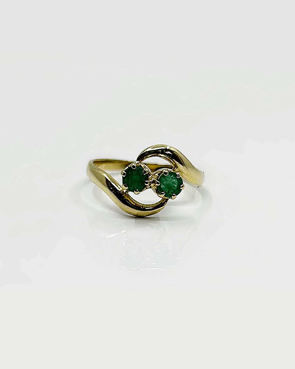 Bague or 18k 2.70grs Emeraude 0.40 crt no 53